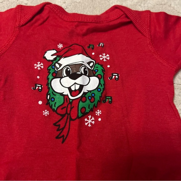 Buc-ees Red Baby Christmas Holiday One Piece Beaver 3 Months New With Tags - Picture 2 of 6